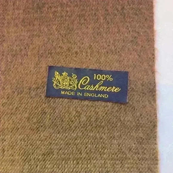 100% Cashmere Ombre Scarf Made In England Brown - Picture 4 of 4